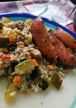 Una foto de Guiso de Zapallo italiano con papas a mi modo