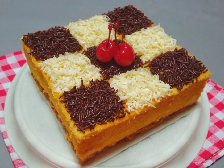 Cara Sederhana Membuat Resep  Bolu Jadul Coklat Keju (Bisa jadi base cake ultah) yang Enak Banget, Bisa Manjain Lidah