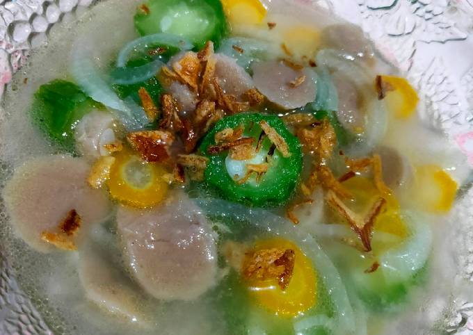 Resep Sup Oyong Bakso oleh wulanandri Cookpad