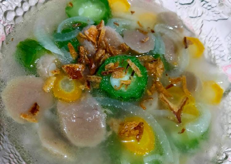 Langkah memasak Sup Oyong Bakso, Menggugah Selera