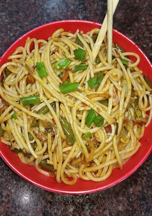 A picture of Veg schezwan noodles || वेज शेजवान नूडल्स.