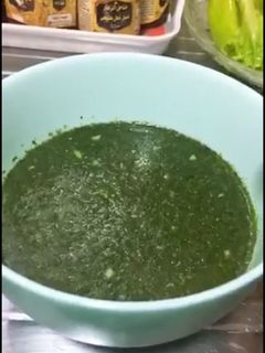 صورة لوصفة ملوخيه مضروبه في الخلاط