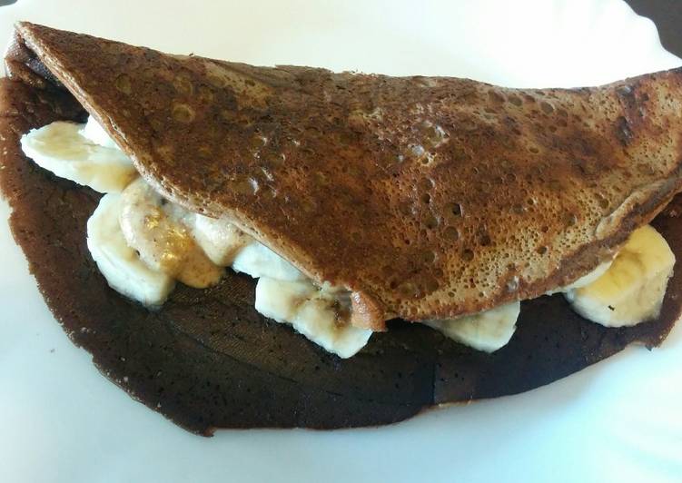 Crepioca de cacau e banana