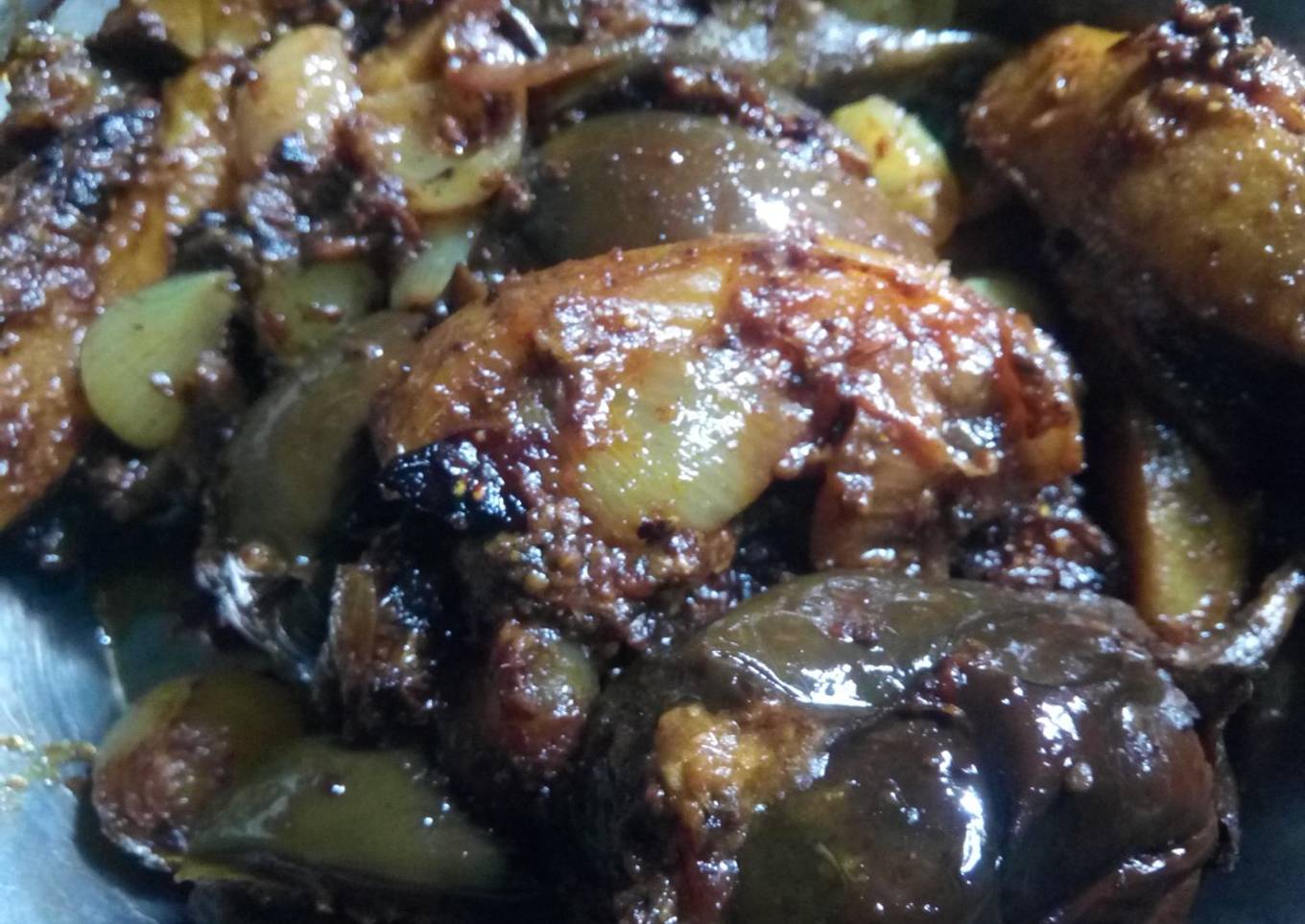 Baby Brinjal and potatoes