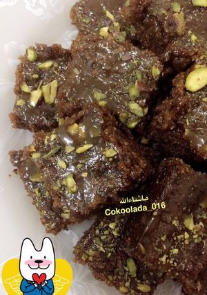 صورة لوصفة بسبوسة الحليب بصوص اللوتس