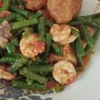 Tumis udang-tahu-kacang panjang