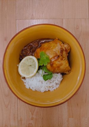 A picture of Japanese DASHI chicken curry.
