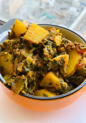 A picture of Aloo Palak Bhaji.