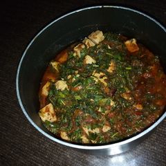 A picture of Spinach with awara.