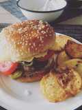 Hamburguesa de res y puerco