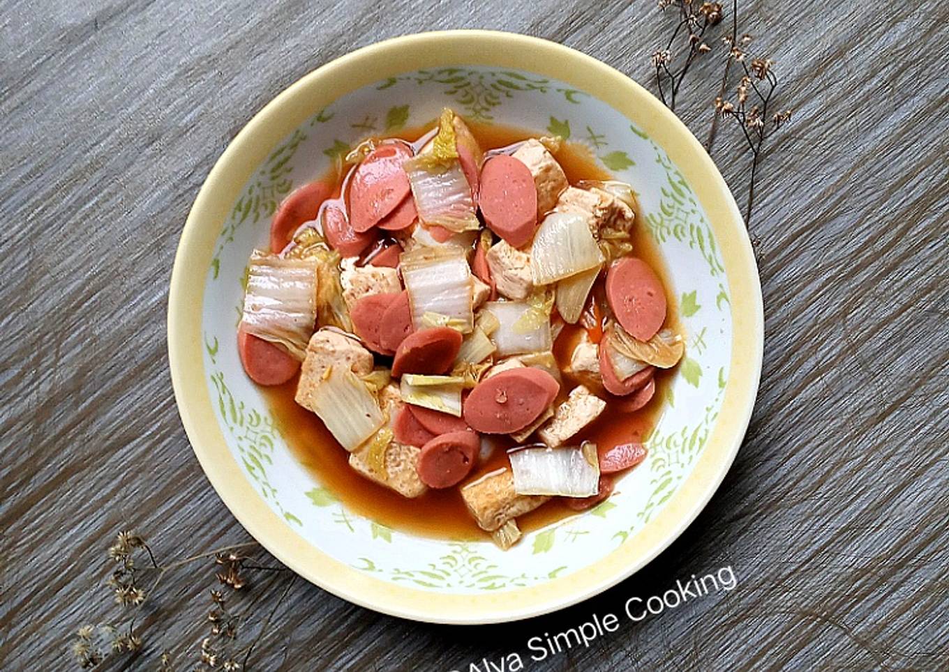 Tumis Sawi Putih, Tahu, & Sosis Simple