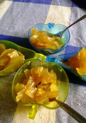 Una foto de Dulce de lechosa verde (papaya verde)