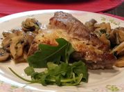 A picture of stuffed pork chops