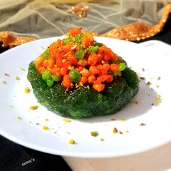 A picture of Sweet Boondi In Leftover Chashni With Lauki Halwa Bowl.