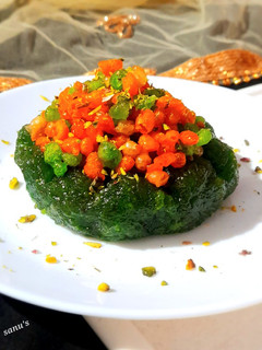 A picture of Sweet Boondi In Leftover Chashni With Lauki Halwa Bowl.