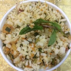 Pineapple poha with Chinese twist A picture of Pineapple poha with Chinese twist.