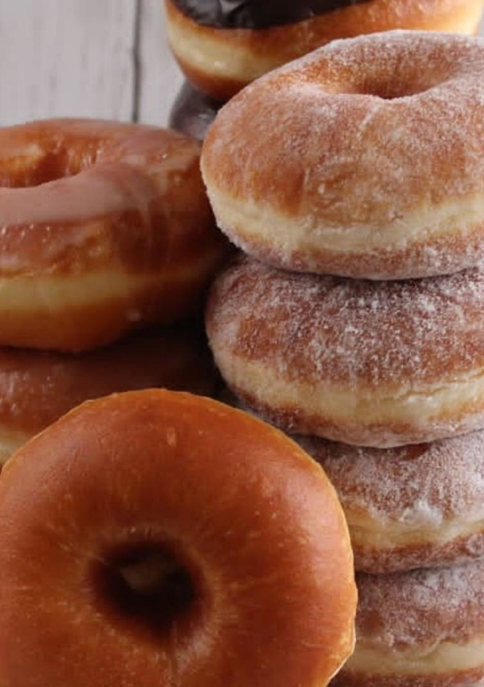 A picture of Soft and fluffy doughnuts.