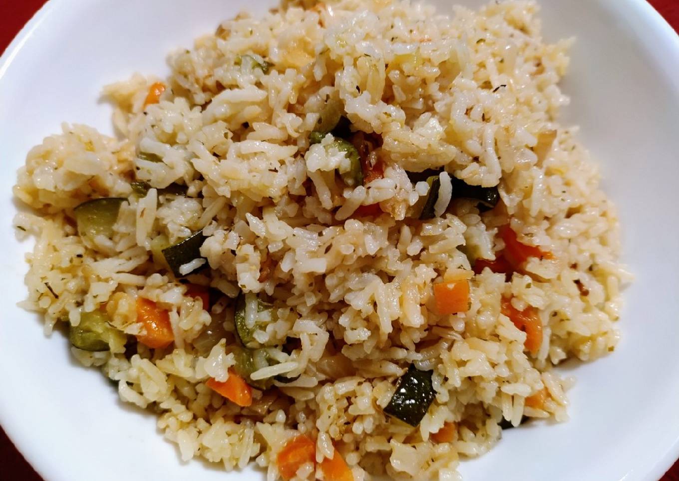 Zucchini and carrot rice pilaf