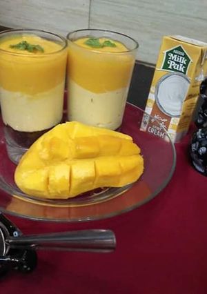 A picture of NoBake Mango Cheesecake.