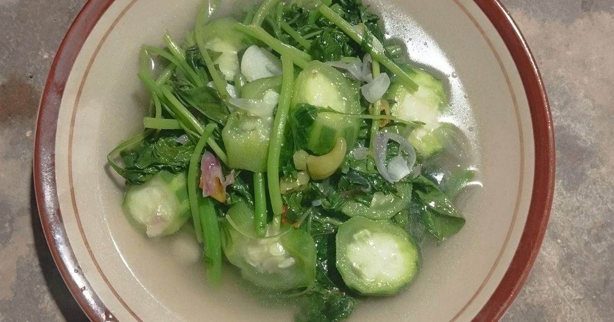Tumis Bening Bayam Gambas