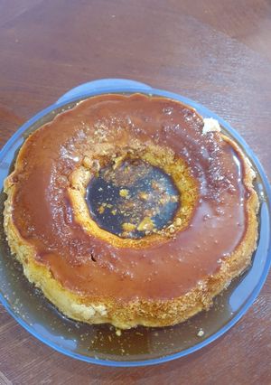 Una foto de Flan napolitano