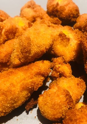 Una foto de Pollo kentucky con salsa bbq