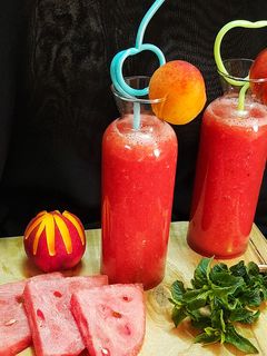 عکسی از دستور اسموتی هندوانه و هلو🍉🍊