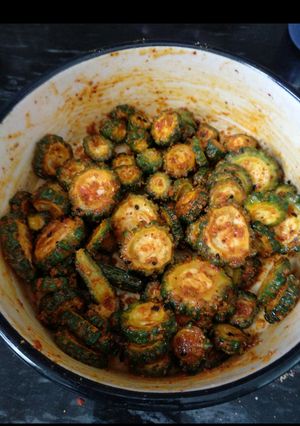 A picture of Karele ka achar.