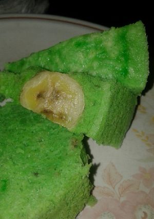 Foto resep Bolu Kukus Sangpanju (Pisang Pandan Keju) No mixer