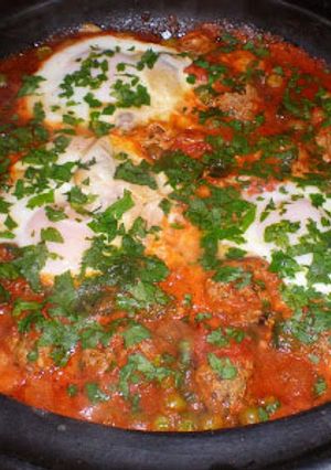 A picture of Lamb and Egg Meatball Tajine (Kofta Tajine).