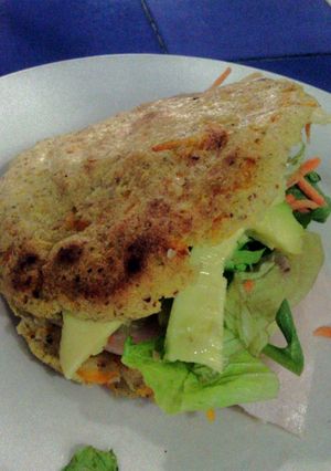 Una foto de Arepa de zanahoria y linaza