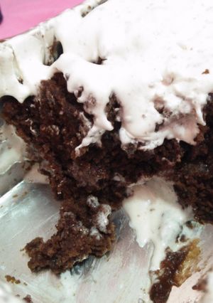 Foto resep Brownies Kukus No Telur No Mixer + Whipped Cream Sederhana