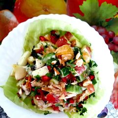 A picture of Mixed fruit Salad with Yogurt.