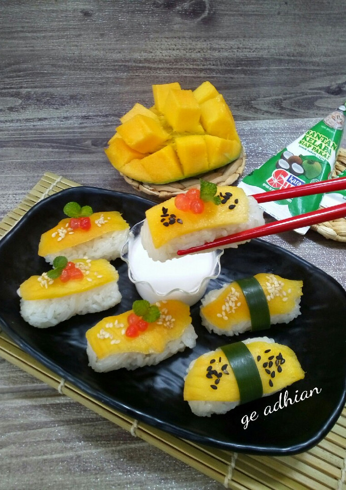 Foto resep Mango Sticky Rice Sushi🍣
