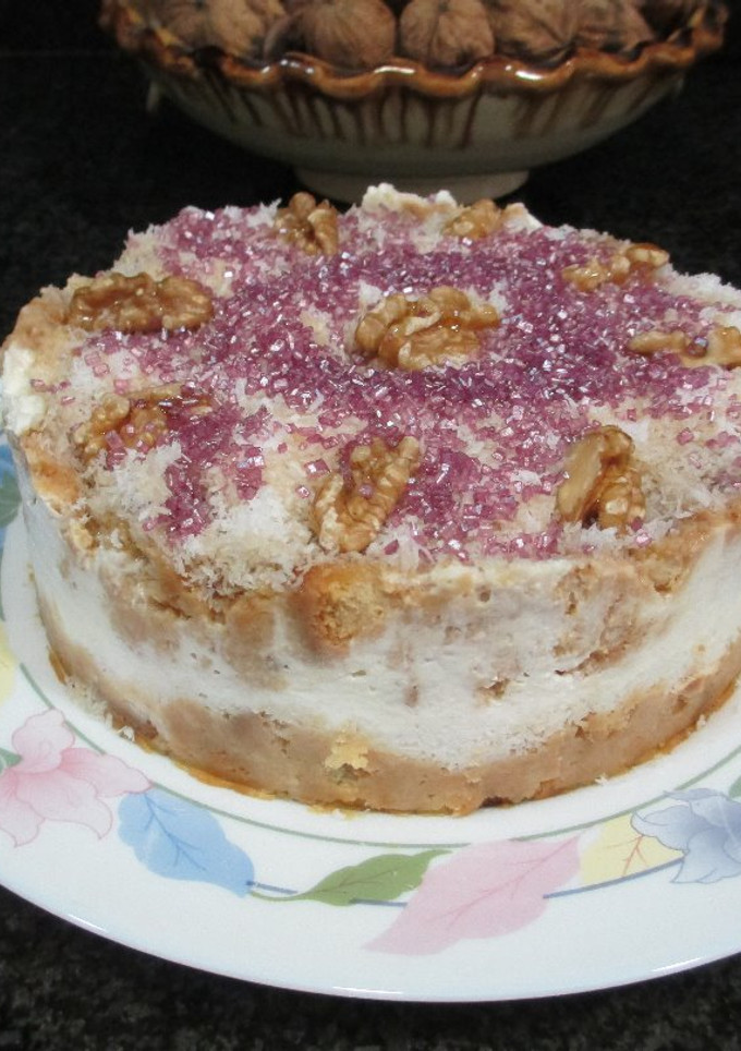 Una foto de Tarta de galletas con leche condensada y coco