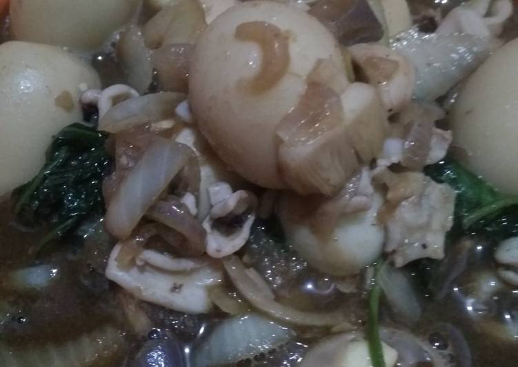 Tumis kangkung cumi teriyaki