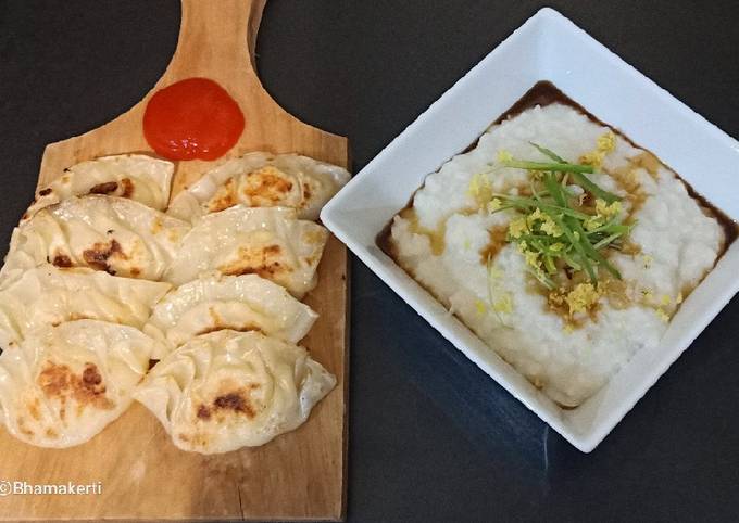 Gyoza dan bubur hongkong