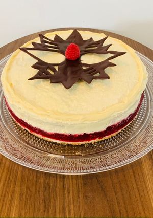 Málnás fehércsoki torta recept fotója