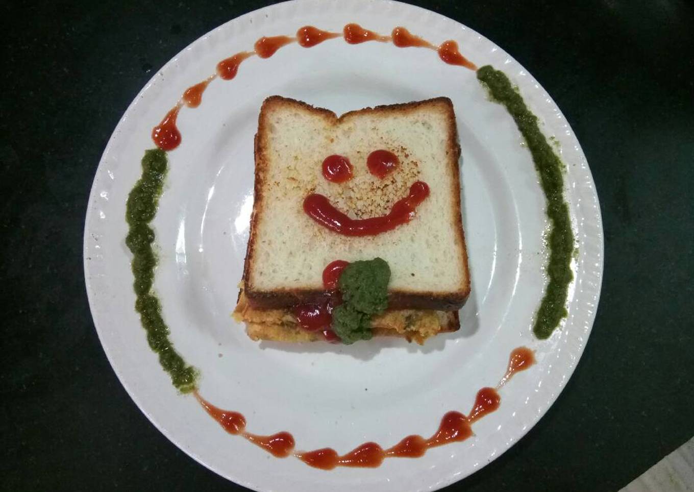 Besan chilla stuff sandwich
