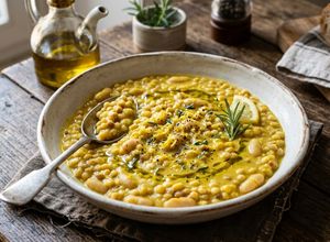Foto di Fregola Risottata ai Fagioli, Paprika e Limone