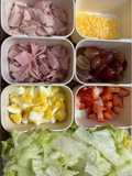 Mini salad bar using leftover lettuce from taco night