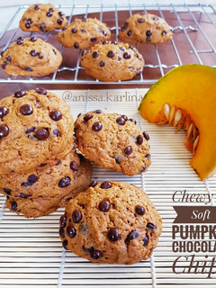 Foto resep Chewy & Soft Pumpkin Chocolate Chip Cookies/ Cookies Labu Kuning