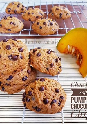 Foto resep Chewy & Soft Pumpkin Chocolate Chip Cookies/ Cookies Labu Kuning