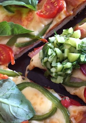 Una foto de *Pizza verduras del huerto*