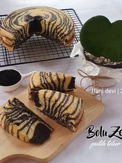 Foto resep 331. Bolu Zebra Putih Telur