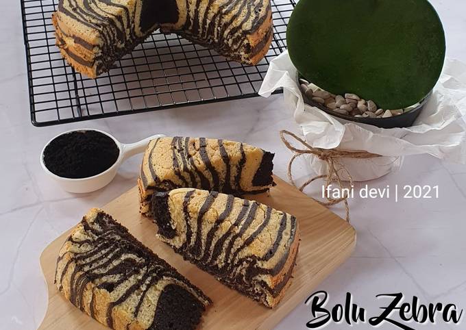 Resep 331. Bolu Zebra Putih Telur yang Bisa Manjain Lidah