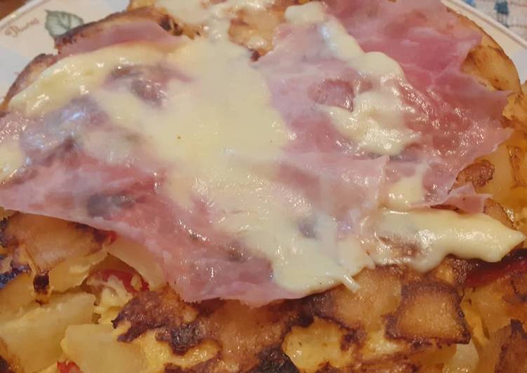 Tortilla de papas con jamón y queso Receta de Mamá Cocina Sana Cookpad