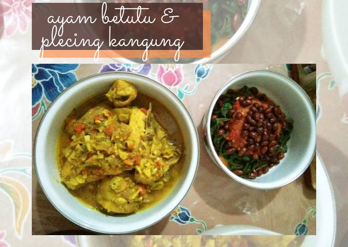Cara Gampang Menyiapkan 66. Ayam Betutu &amp; Plecing Kangkung yang Bikin Ngiler