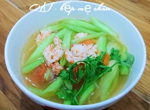 Hình của món Canh dọc mùng nấu tôm.