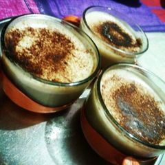 A picture of Sweetened condensed coconut milk coffee.